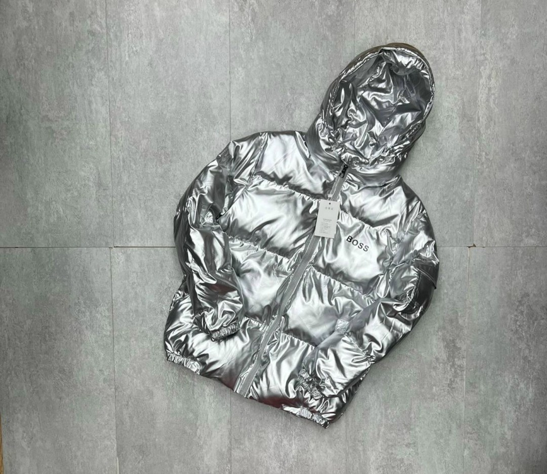 уличная модная яркая серебряная куртка-пуховик для мужчин,куртка модная,зимняя куртка,серебристая куртка,куртка dkny серебристая