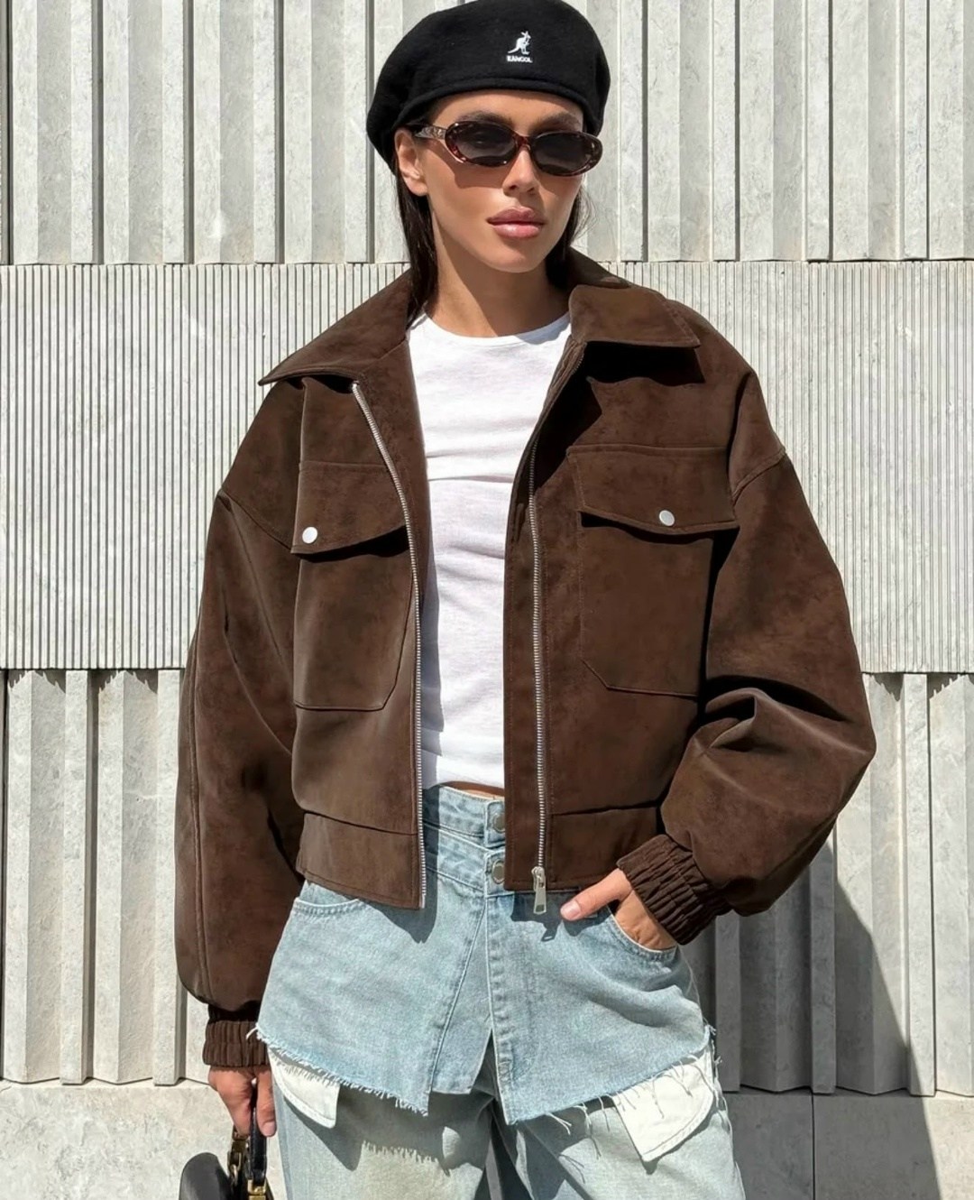 бомбер укороченный оверсайз замшевая куртка рабочего тренд saint shine,куртка из замши,женская куртка из замши,куртка из замши арт.5013242,куртка замшевая