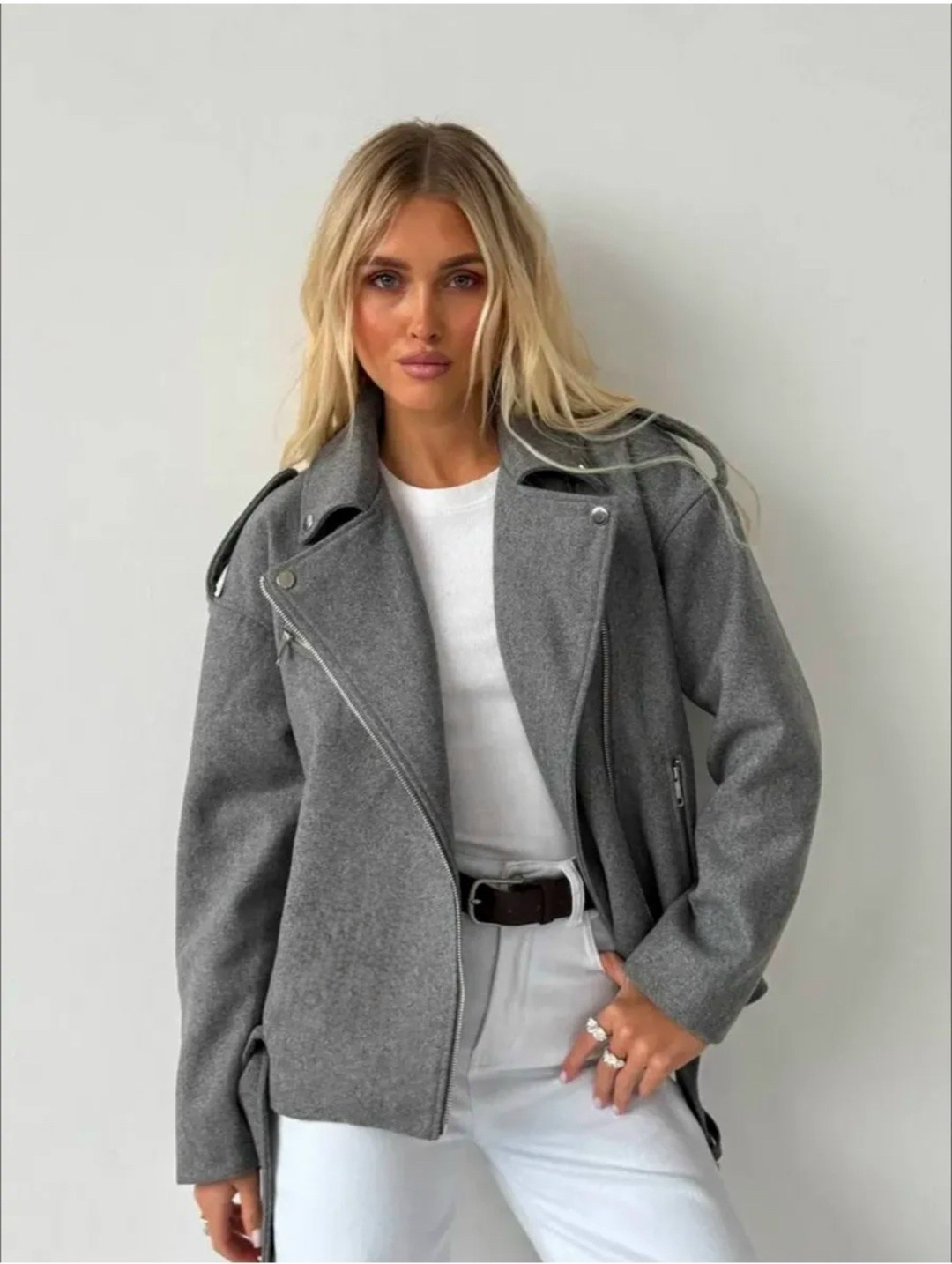 косуха куртка,косуха утепленная куртка демисезонная шерстяная missis mariyam 313501157,косуха оверсайз,серая косуха,куртка косуха оверсайз