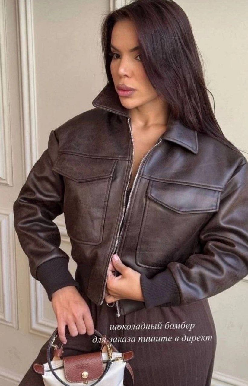 женская кожаная куртка,куртка кожаная,куртка бомбер,куртка бомбер оверсайз кожаная c&c fashion,женская куртка