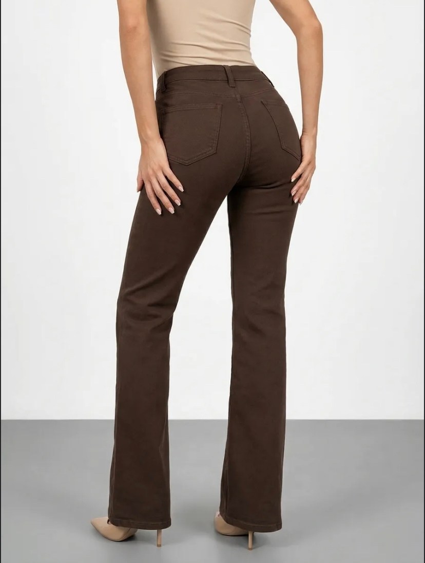 женские джинсы клеш,коричневые джинсы клеш женские,коричневые расклешенные джинсы,женские джинсы коричневые джинсовые расклешенные брюки,джинсы клеш с высокой талией