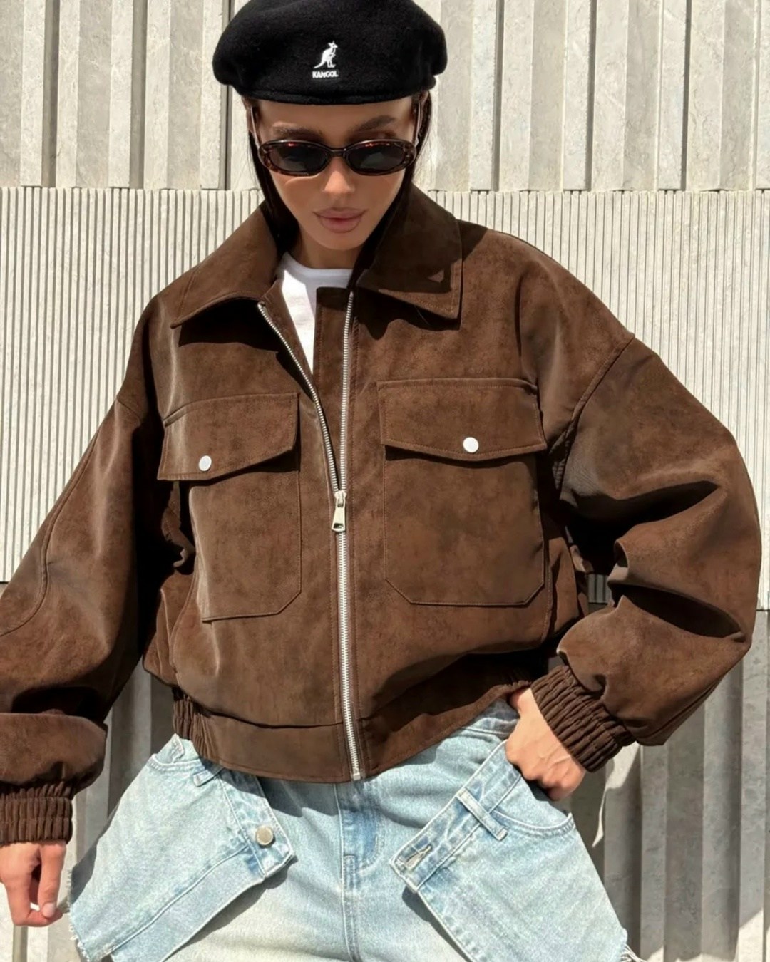 бомбер укороченный оверсайз замшевая куртка рабочего тренд saint shine,куртка из замши,женская куртка из замши,куртка из замши арт.5013242,куртка замшевая