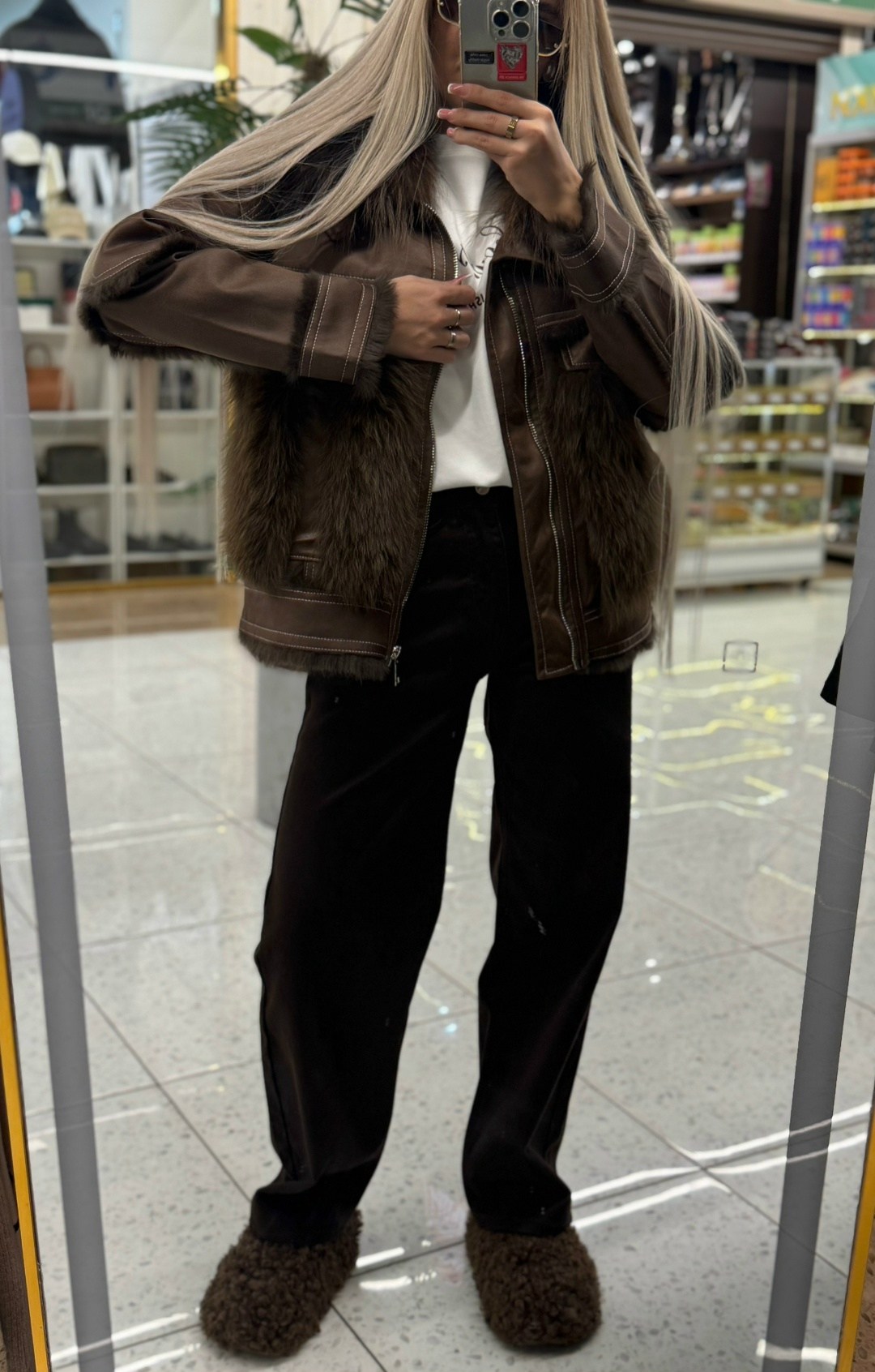 дубленка женская,женское зимнее пальто с воротником из меха ягненка и подкладкой из кроличьего меха,дубленка натуральная женская,куртка женская,женская дубленка авиатор