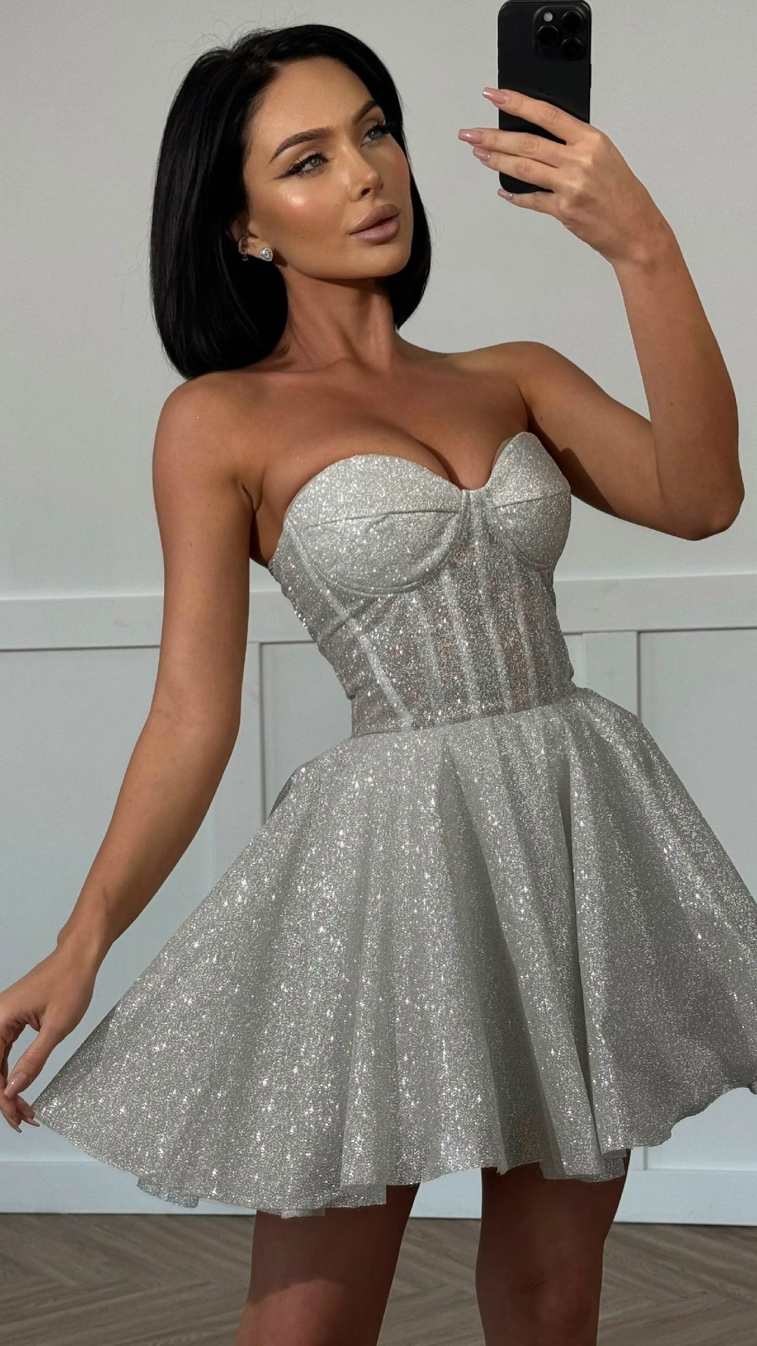 блестящее короткое свадебное платье-трапеция verngo,вечернее платье мини,платье на выпускной,вечерние платья,свадебное мини платье