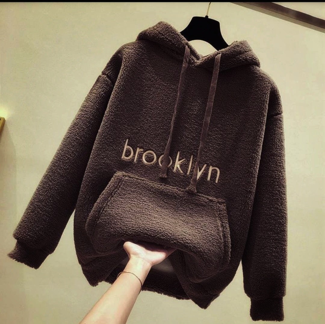 плюшевая толстовка женская,женская толстовка с капюшоном,плюшевая кофта женская коричневая,толстовка теплая,толстовка с капюшоном