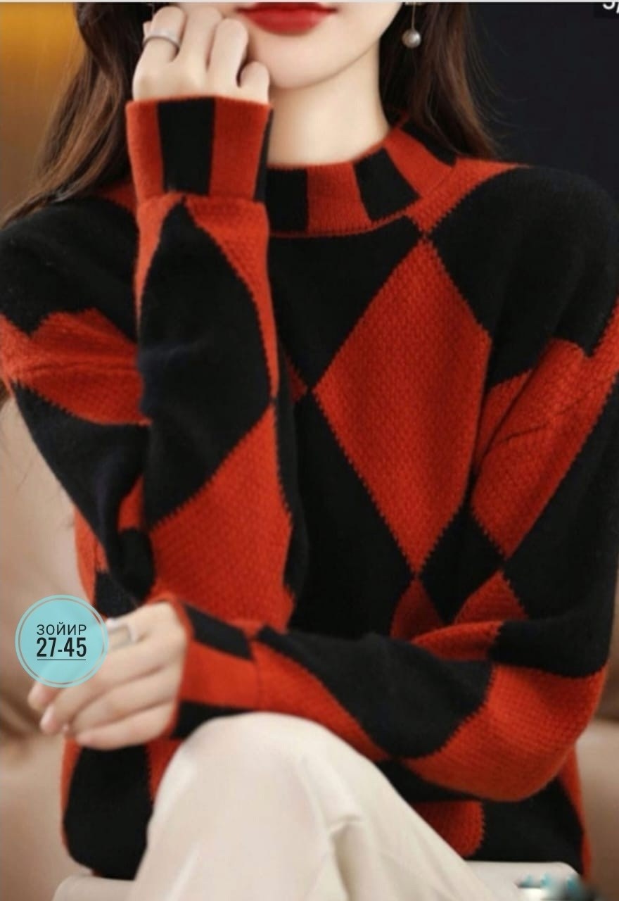 женский свитер,свитер в клетку,модный женский свитер,модные свитера,свитер пуловер