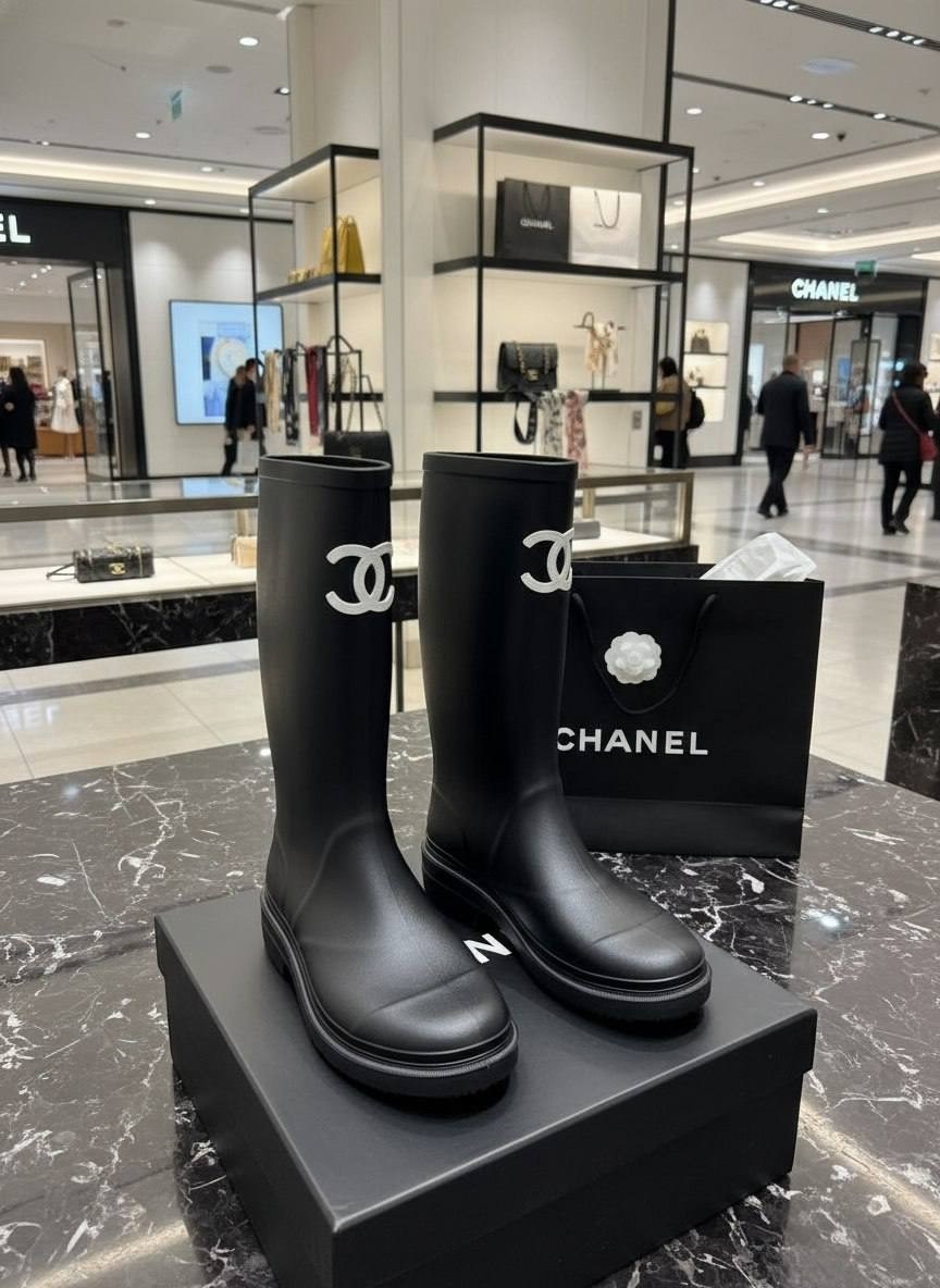 резиновые сапоги chanel,женские резиновые сапоги chanel,сапоги chanel,женские резиновые сапоги chanel черные,теплые сапоги женские chanel