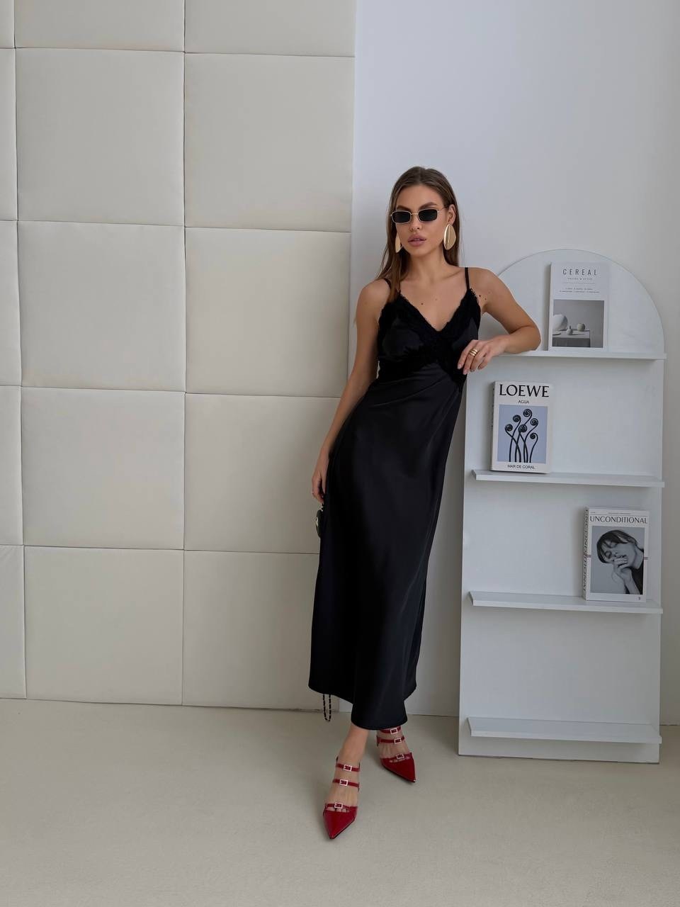 шелковое платье комбинация,черное платье комбинация,платье комбинация,платье комбинация миди,шелковое платье