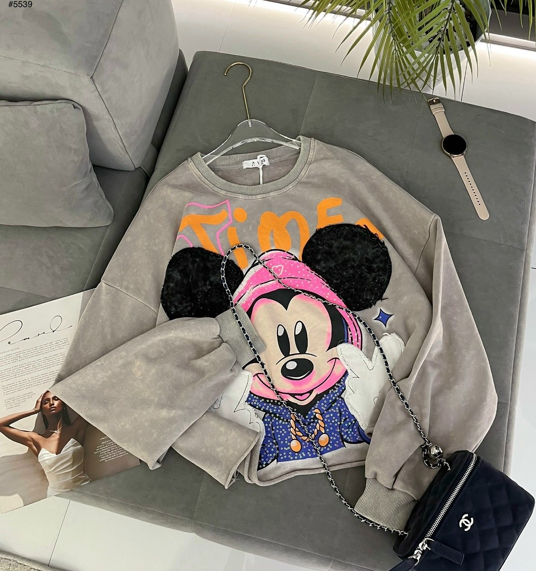 свитшот для девочек,свитшот с микки маусом,свитшот с микки маусом женский,свитшот женская,женская кофта
