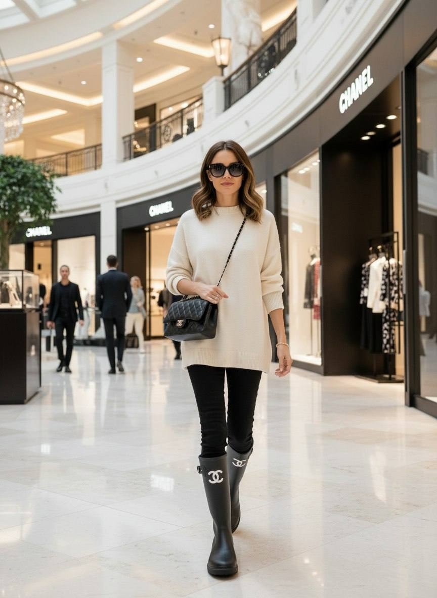 резиновые сапоги chanel,женские резиновые сапоги chanel,сапоги chanel,женские резиновые сапоги chanel черные,теплые сапоги женские chanel