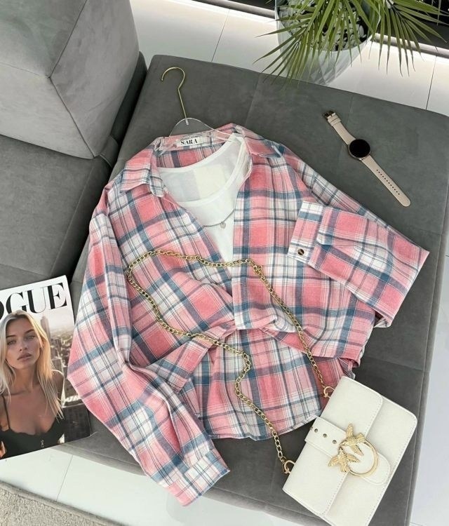 рубашка в клетку с майкой beststyle,женская рубашка в клетку,рубашка в клетку,рубашка хлопок,рубашка