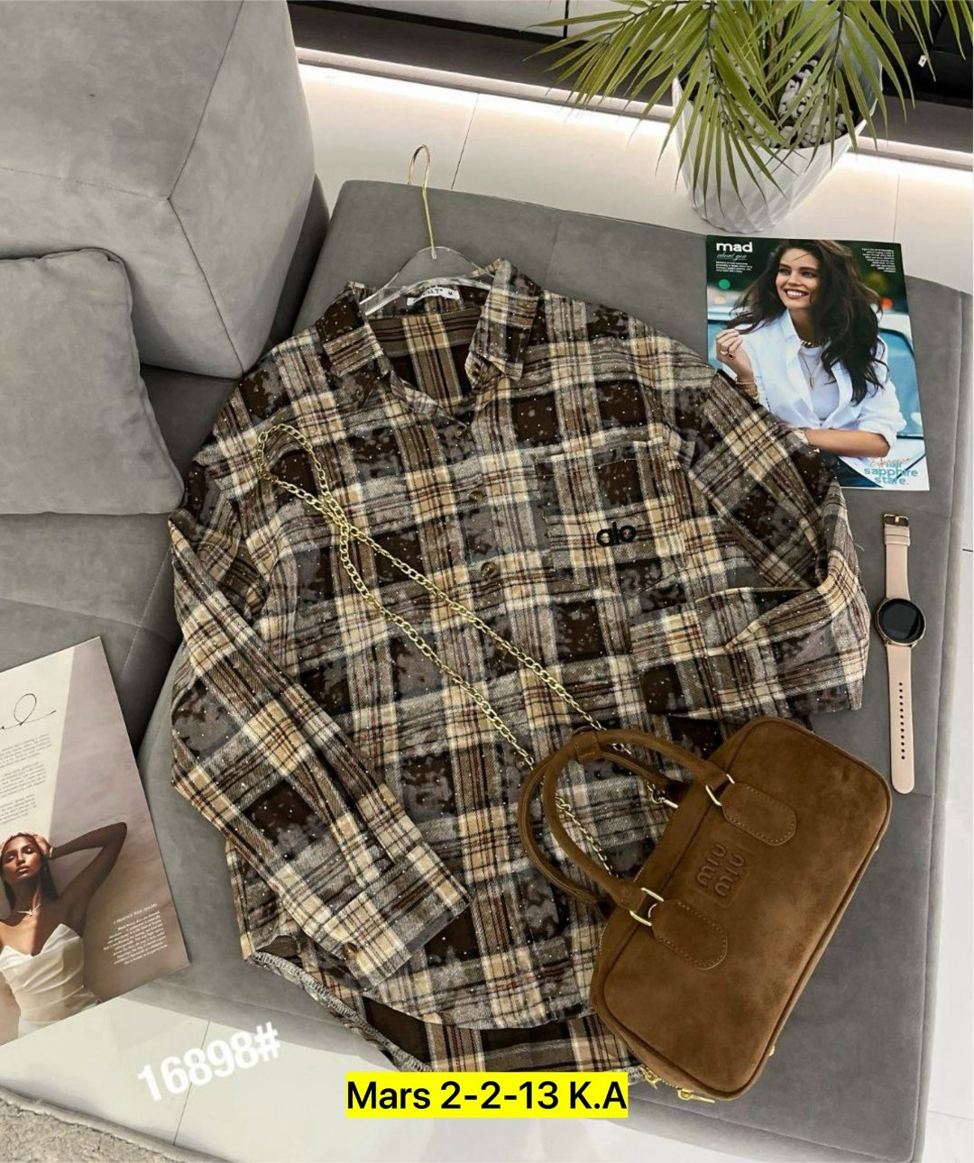 рубашка женская 7007 "клетка № 4",рубашка женская,рубашка в клетку женская,рубашка женская 7007 клетка,клетчатая рубашка женская теплая c&h style