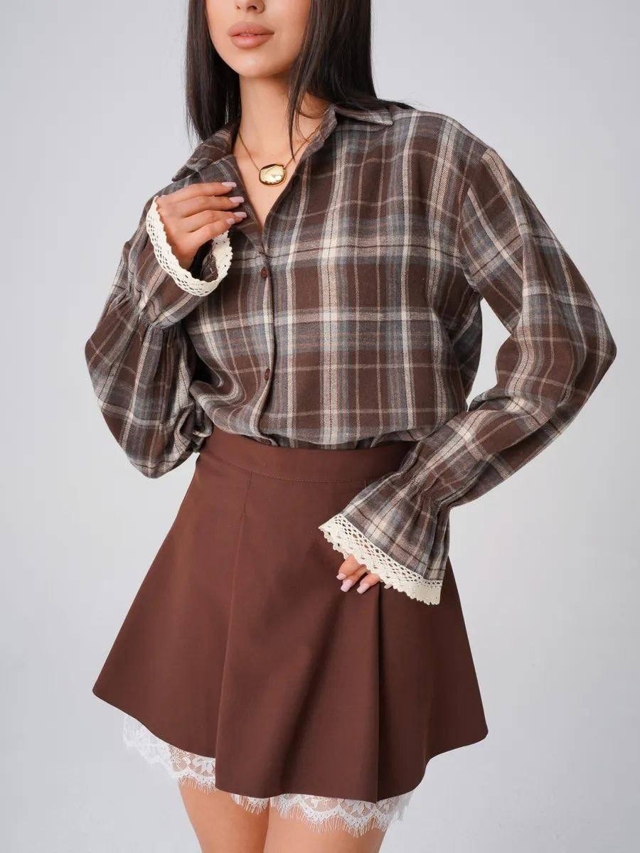 женская рубашка,женская рубашка в клетку,рубашка в клетку женская оверсайз,рубашка в клетку dej 369033302,костюм в клетку с юбкой