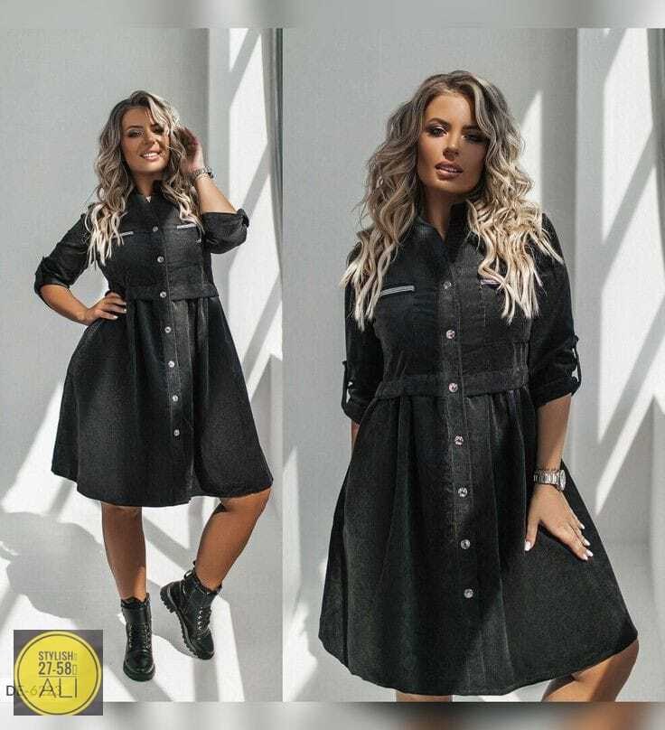 вельветовое платье,платье женская,платье из вельвета фасоны,платье,платье на пуговицах ansari к-003 вельвет черный