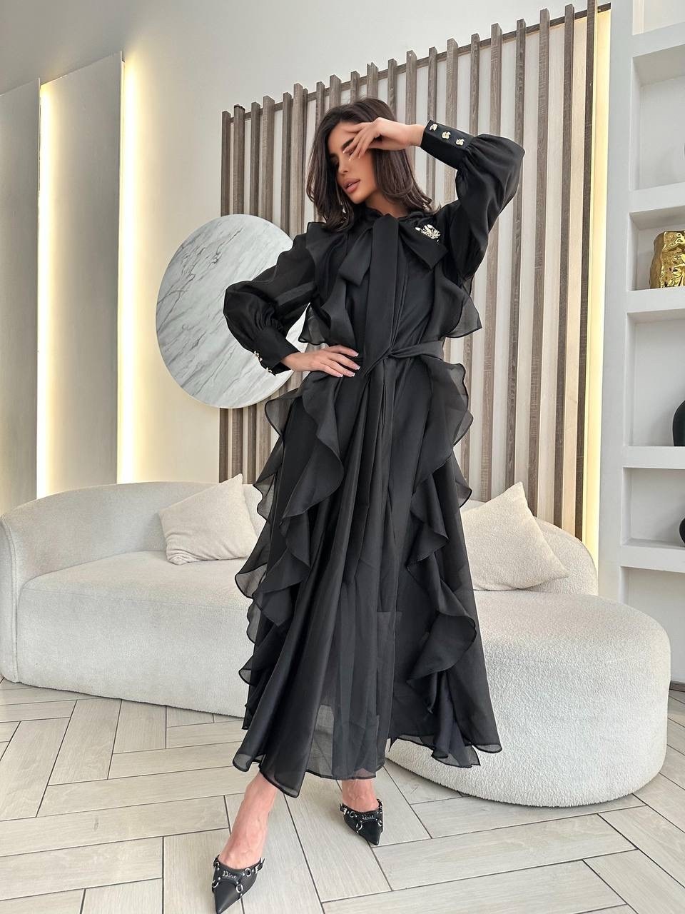 платье стиль,шифоновое платье,платье,стильное платье,платье черное