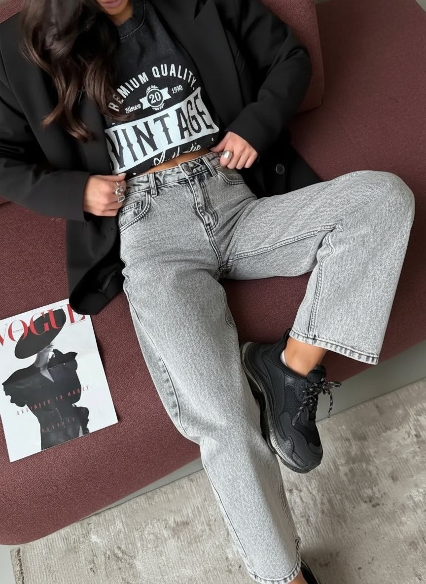 джинсы женские,джинсы мом,джинсы,джинсы женские серые,джинсы модные