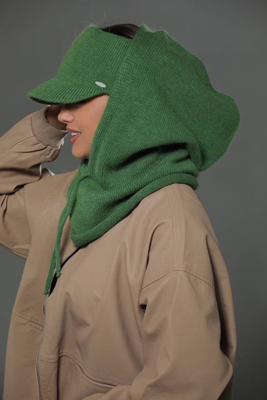 капор женский зимний ангора белый с кепкой,кепка с капором из ангоры glamour boutique,комплект ангора капор+кепка,кепка с капором из ангоры,капюшон капор