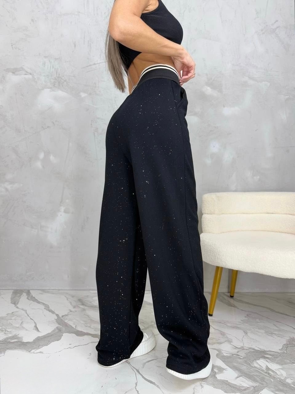штаны палаццо женские утепленные с люрексом,широкие брюки с люрексом,штаны женские широкие,брюки палаццо,брюки широкие