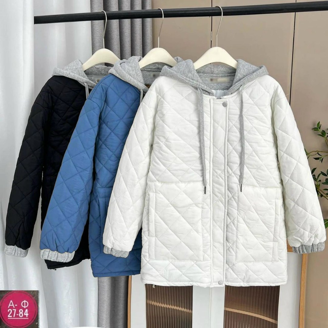 стеганая куртка женская,стеганая куртка с капюшоном,куртка зимняя женская,куртка повседневная,куртка женская оверсайз с капюшоном средней длины