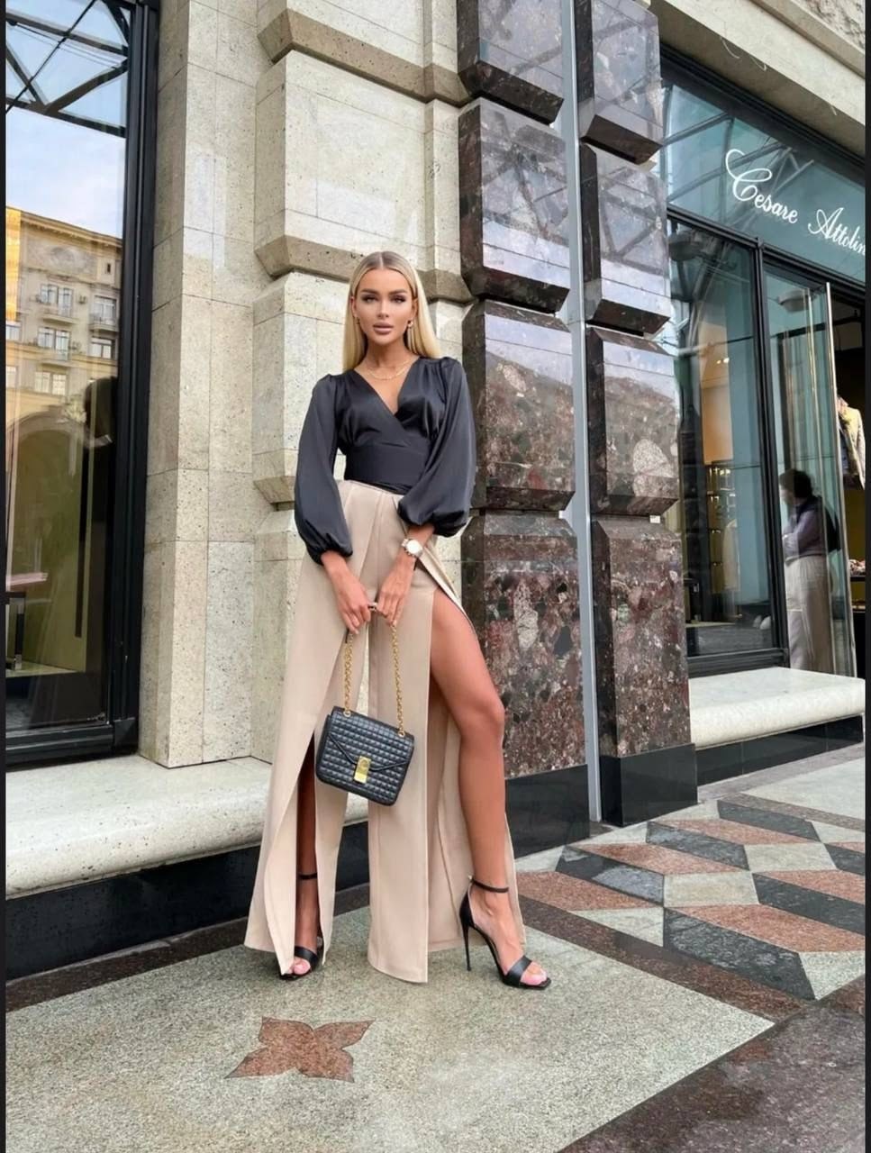 брюки палаццо с разрезами grinkovskaya brand цвет бежевый,брюки палаццо с разрезами grinkovskaya brand,брюки палаццо с разрезами с высокой посадкой grinkovskaya brand,брюки летние палаццо с разрезами