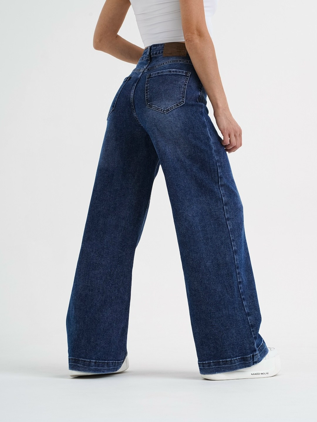 женские джинсы,джинсы,джинсы базовые,джинсы синие,джинсы широкие на резинке клеш h&a collection