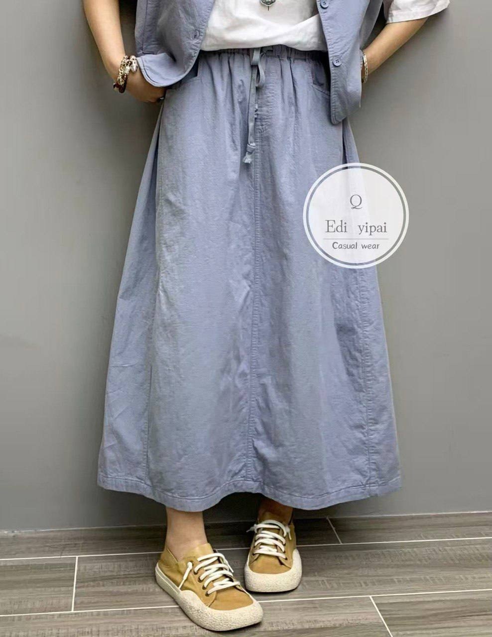 льняная юбка,юбка повседневная,юбка бохо,длинная юбка mittlere taille langer only капулетти оливкового цвета,юбка с карманами