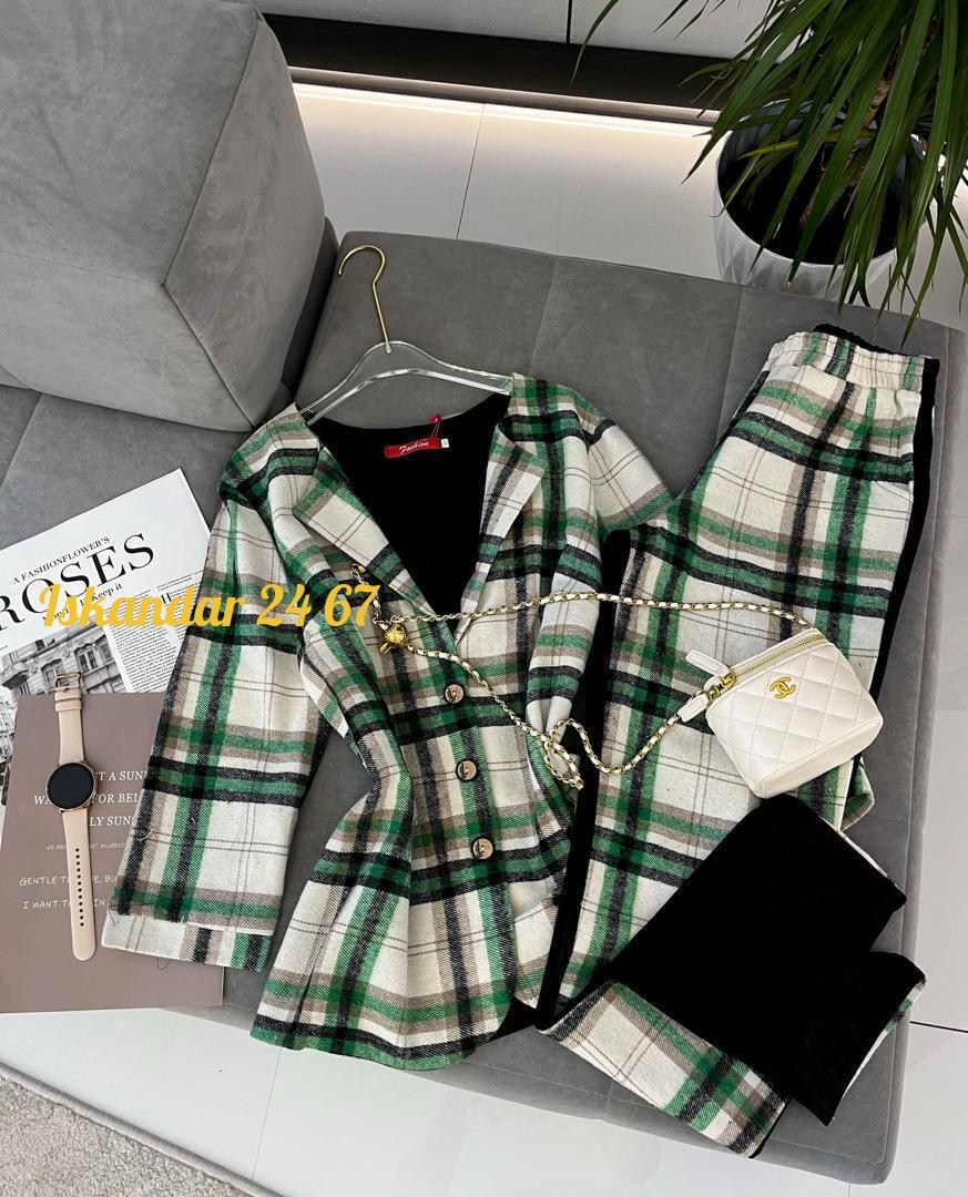 костюм двойка кашемир,костюм в клетку,женский костюм тройка,костюм женский,костюм брючный в клетку