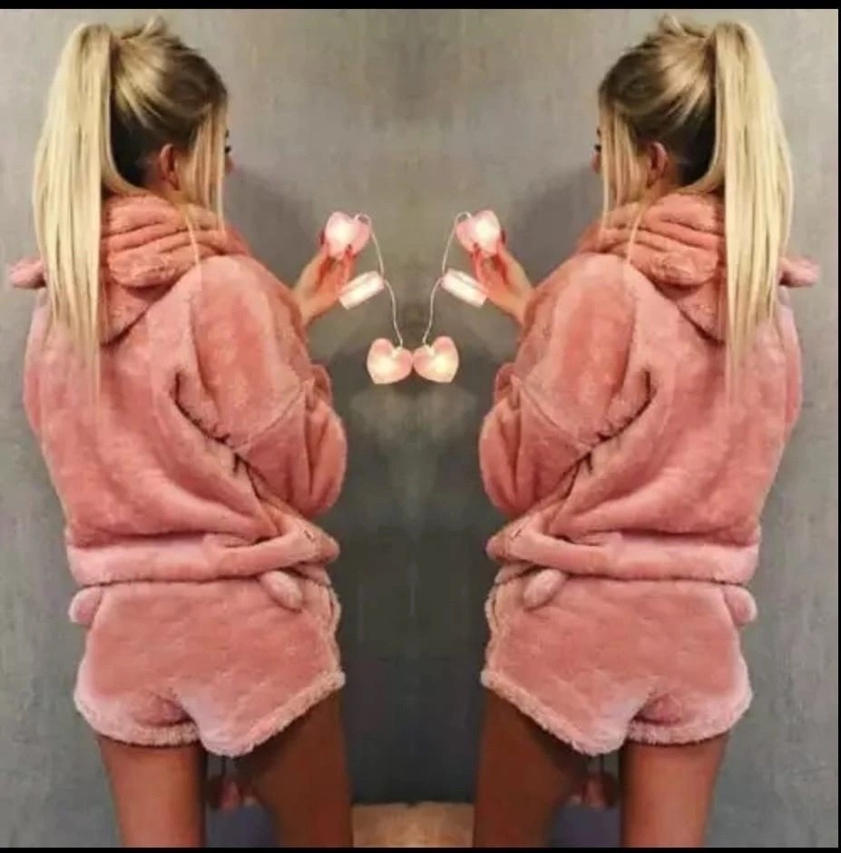 плюшевая пижама с шортами,пижама с капюшоном,теплая пижама женская плюшевая,теплая пижама домашняя,теплая пижама женская флисовая