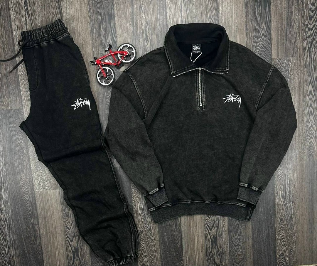толстовка,толстовки для мужчин,мужская толстовка,stussy logo half zip sweat black,мужская кофта