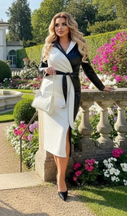 платье с кожаными вставками,платье из экокожи,платье кардиган,платье большие размеры,стильное платье