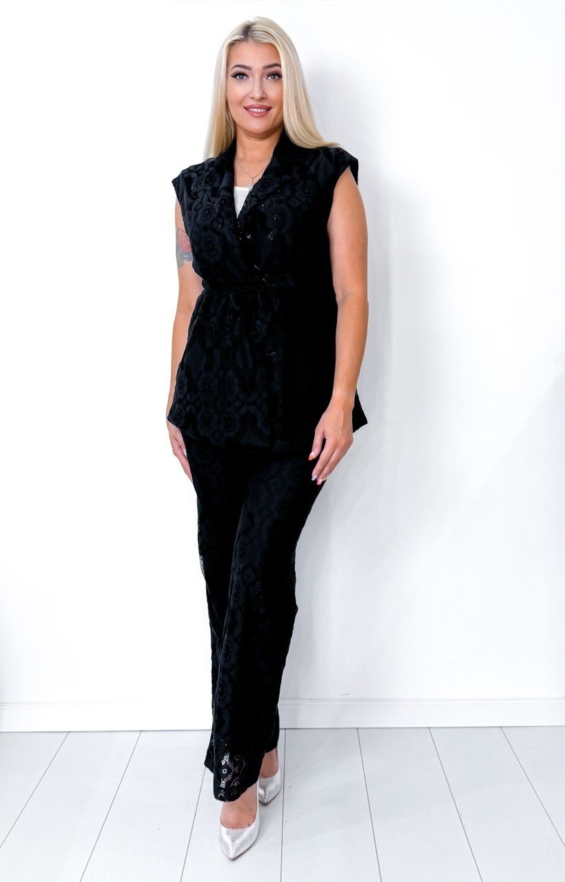 костюм двойка гипюр,брючный костюм к5-5450/4 бирюзовый,брючный костюм к5-5450/4,костюм женский wisell к5-5450 голубой 48 ru,гипюровый кардиган