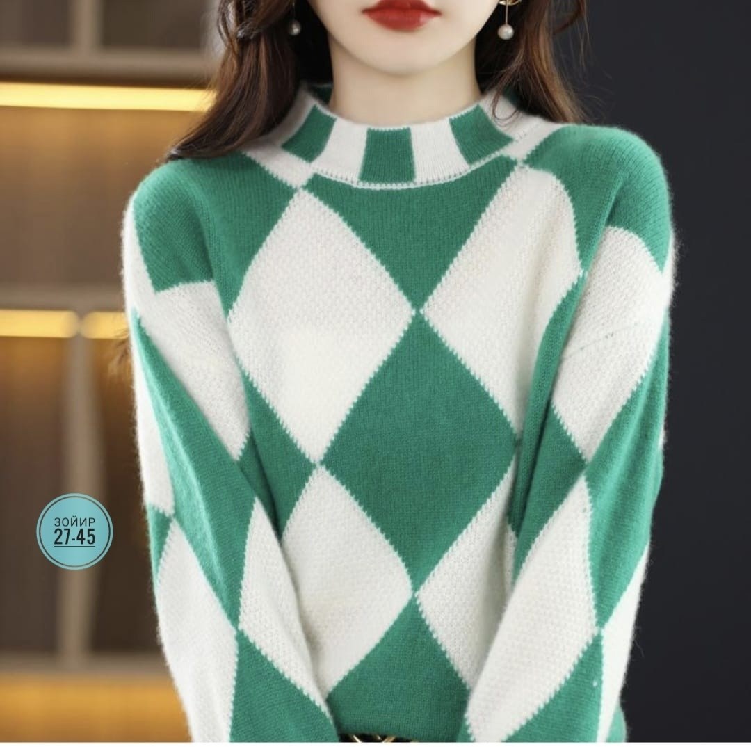 женский свитер,свитер в клетку,модный женский свитер,модные свитера,свитер пуловер