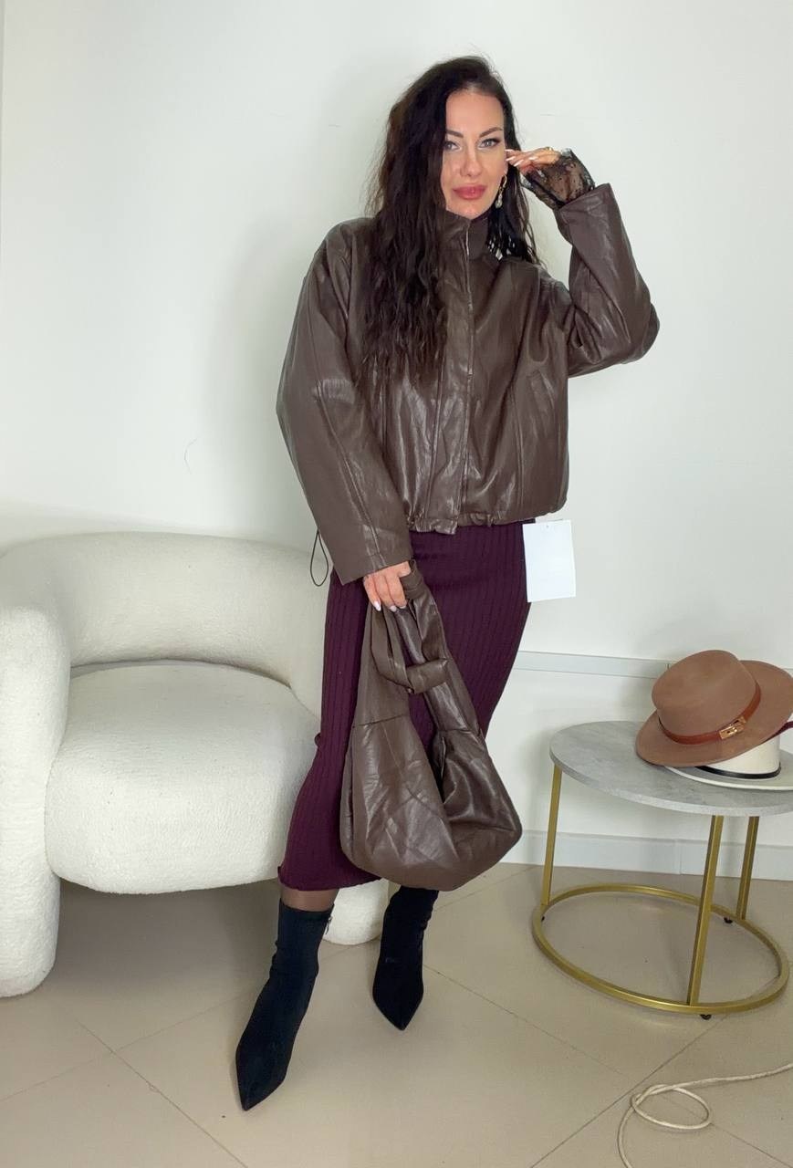 винтажная бордовая кожаная куртка бомбер misul&me,кожаная куртка,женская кожаная куртка,куртка из кожзама,бордовая кожаная куртка