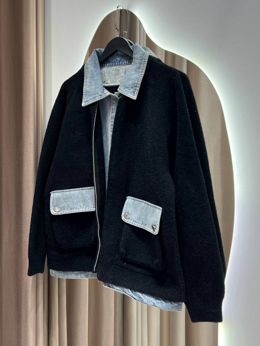 куртка меховая,модная куртка,куртка повседневная,куртка джинсовый,бомбер из альпаки комбинированные джинсой