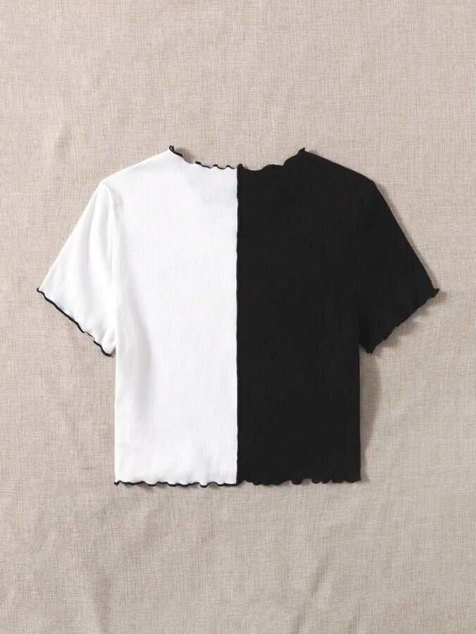 двухцветная футболка,кроп топ,одежда для подростка,футболки женская