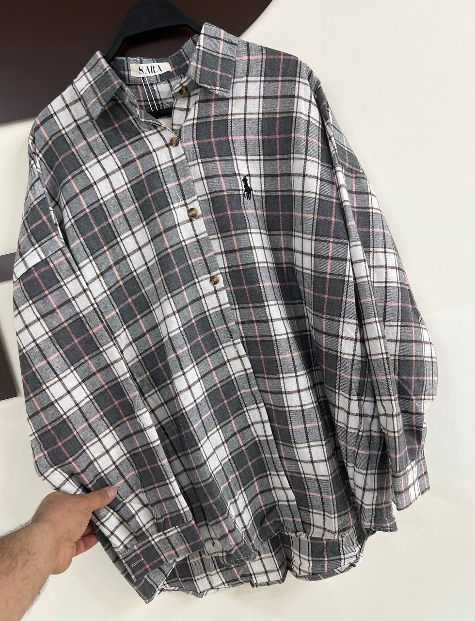 рубашка женская в клетку оверсайз,рубашка женская,рубашка в клетку оверсайз удлиненная zzar,рубашка,рубашка оверсайз в клетку thirteen brand