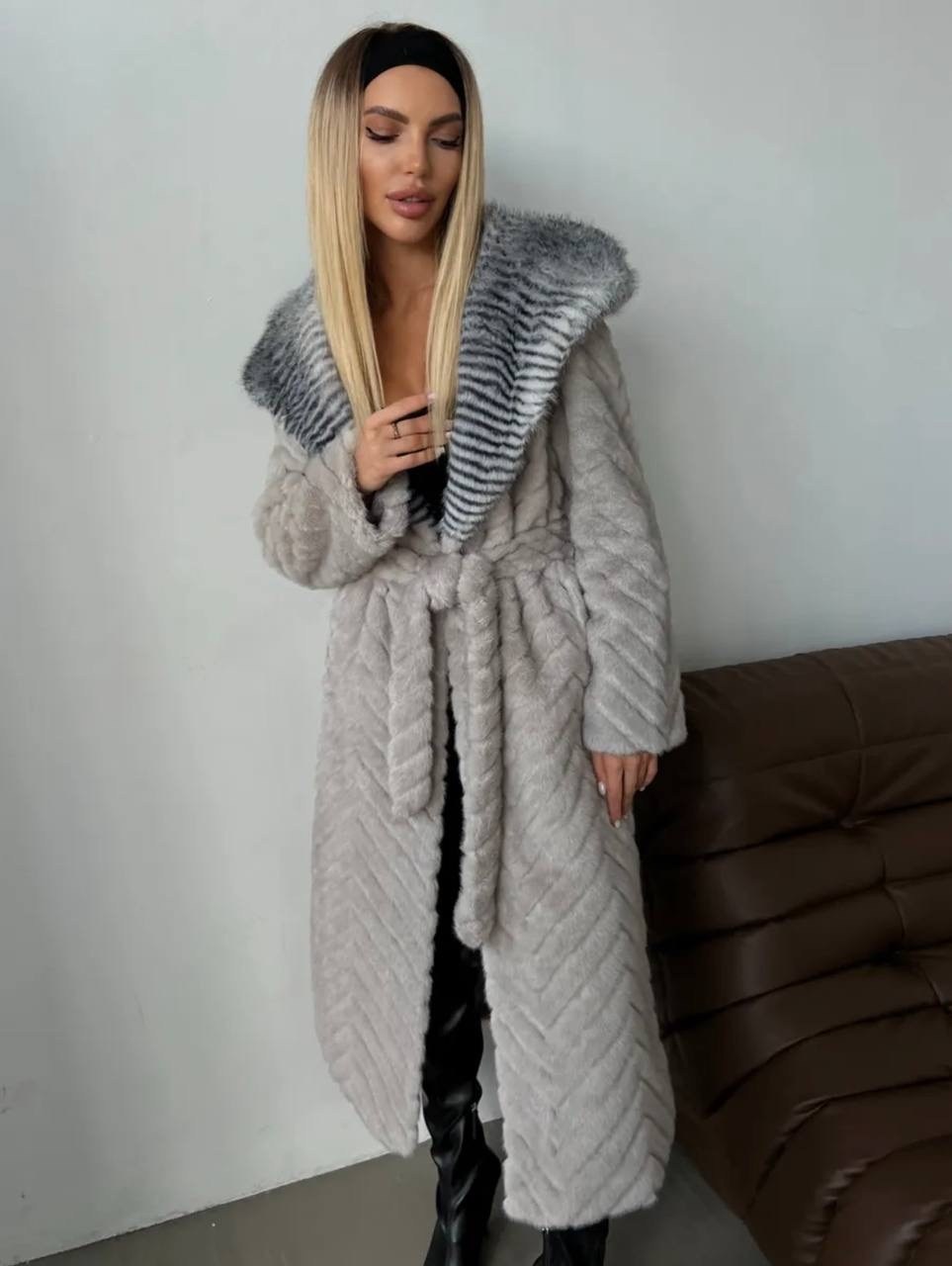 шуба длинная экомех серая 110см yana furs,шуба из качественного экомеха под норку,шуба женская,шуба искусственная,шуба