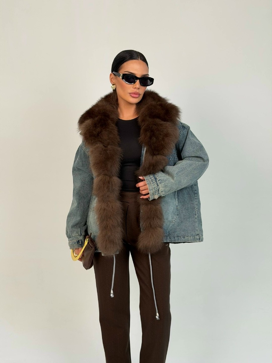 куртка джинсовая с натуральным мехом angel mood,джинсовая куртка с мехом,джинсовая куртка с натуральным мехом,джинсовка с мехом,джинсовая куртка с мехом соболя yana kraft brand