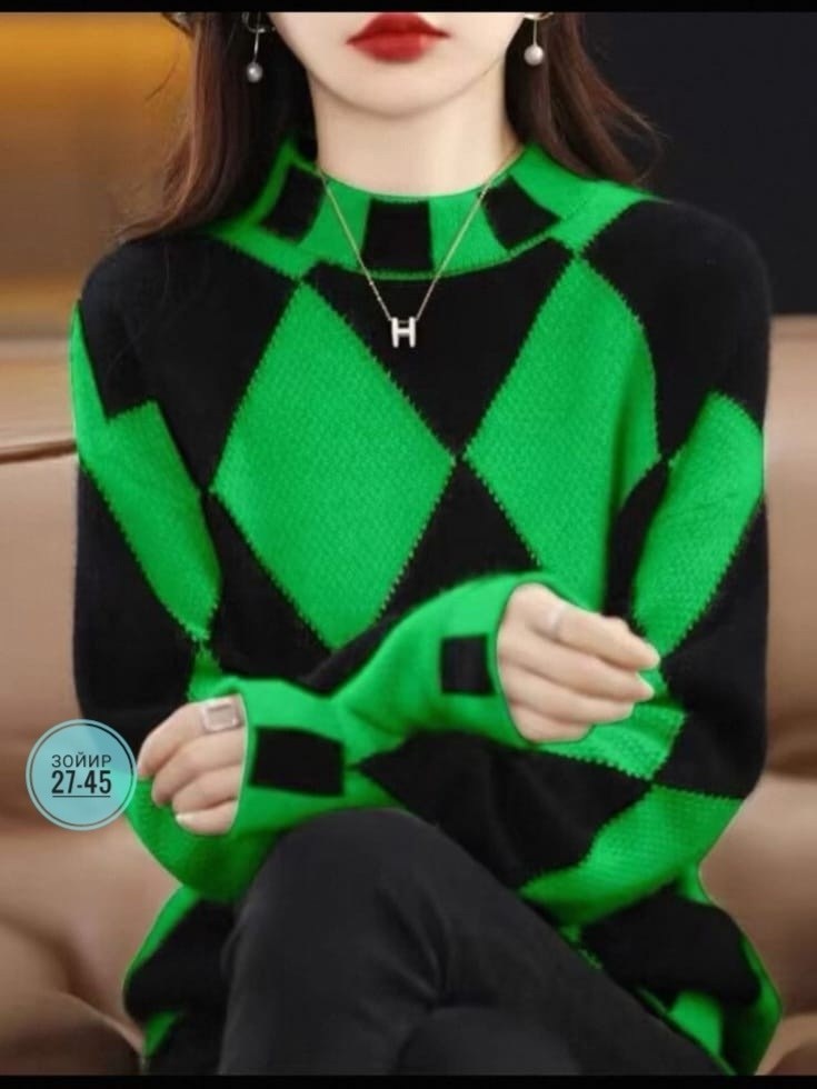 женский свитер,свитер в клетку,модный женский свитер,модные свитера,свитер пуловер