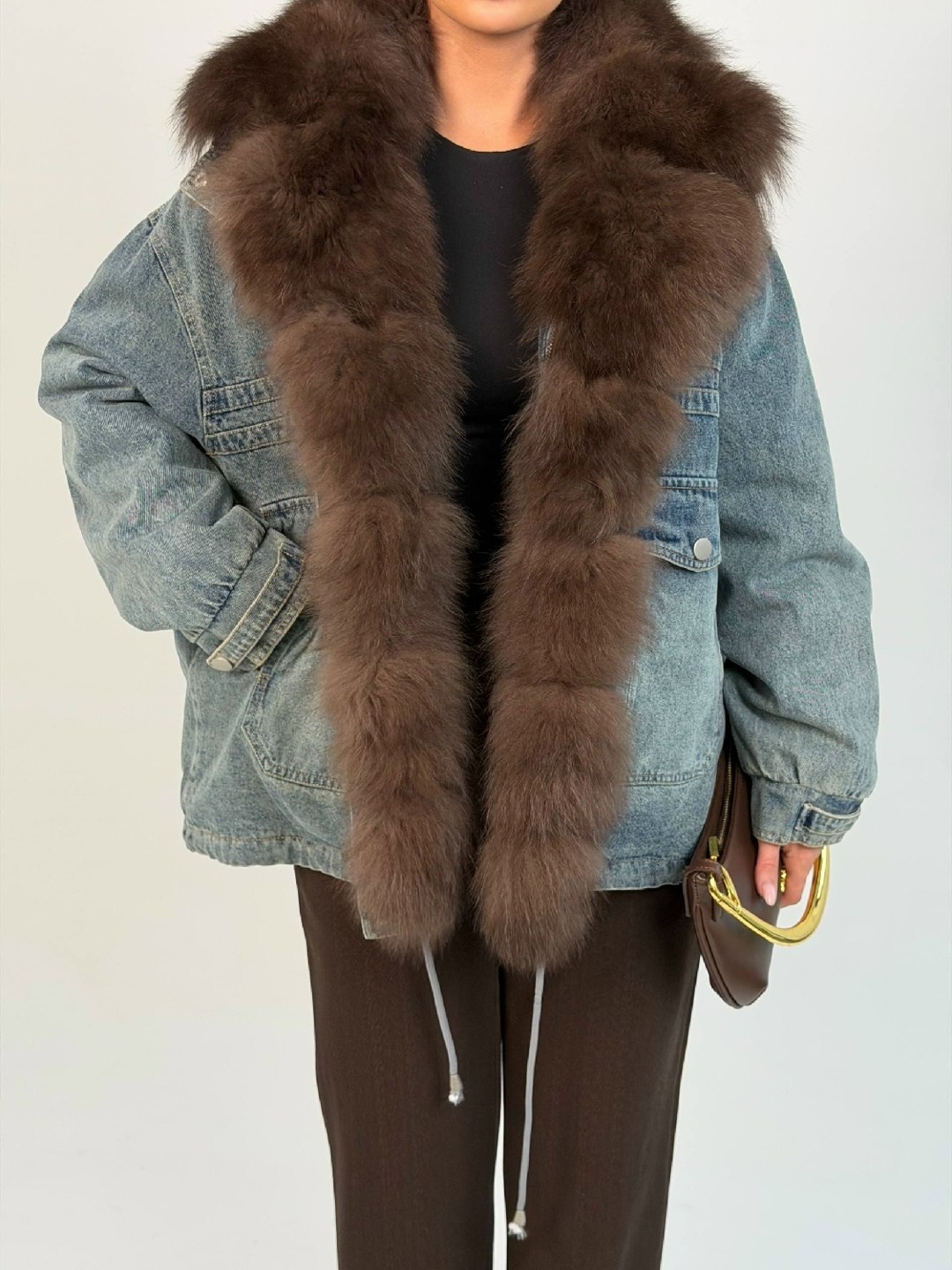 куртка джинсовая с натуральным мехом angel mood,джинсовая куртка с мехом,джинсовая куртка с натуральным мехом,джинсовка с мехом,джинсовая куртка с мехом соболя yana kraft brand