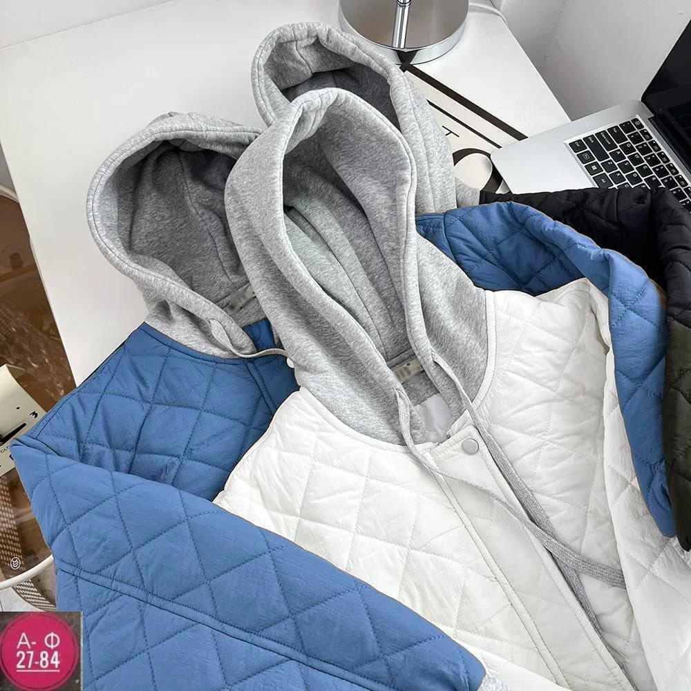 стеганая куртка женская,стеганая куртка с капюшоном,куртка зимняя женская,куртка повседневная,куртка женская оверсайз с капюшоном средней длины