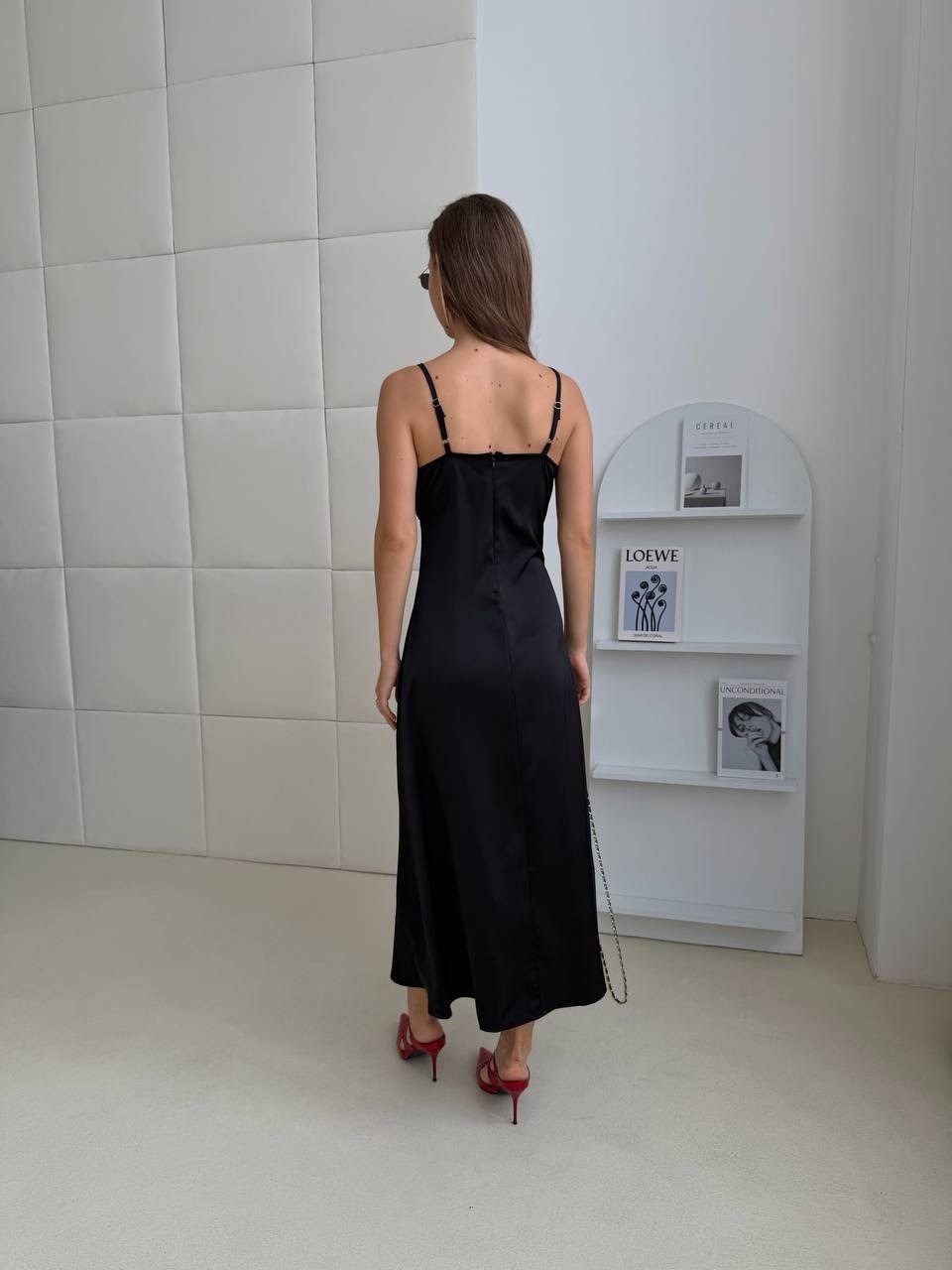 шелковое платье комбинация,черное платье комбинация,платье комбинация,платье комбинация миди,шелковое платье