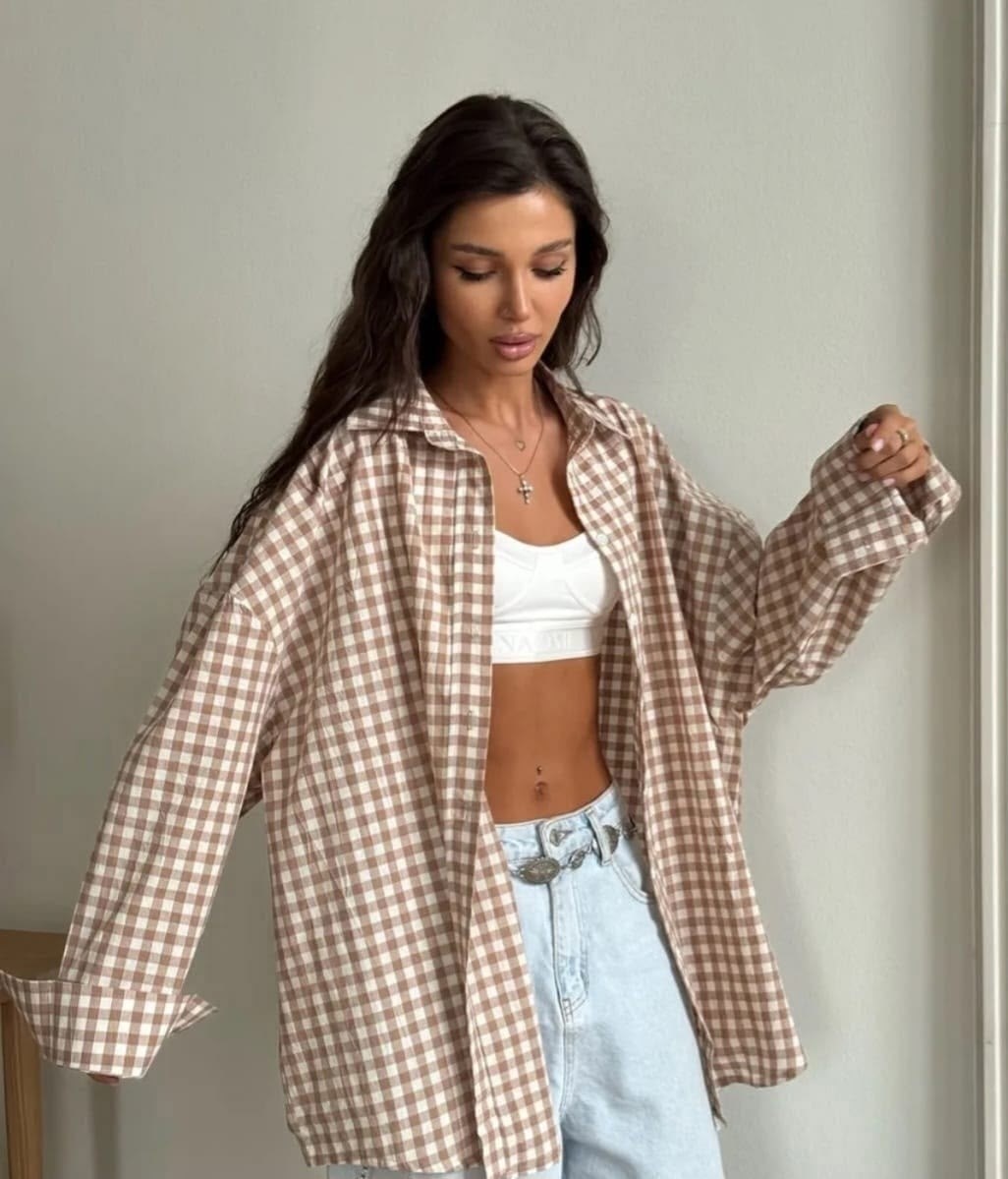 клетчатая хлопковая рубашка оверсайз,рубашка в клетку женская,рубашка оверсайз в клетку,хлопковая рубашка в клетку cosmo brand,клетчатая рубашка женская