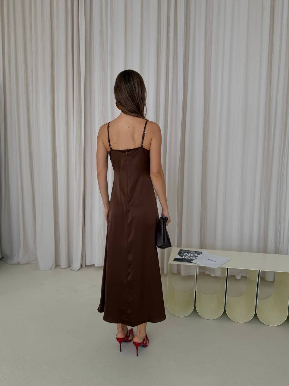 шелковое платье комбинация,шоколадное платье комбинация,шоколадное платье-комбинация миди с кружевными вставками topshop,платье комбинация,коричневое платье комбинация