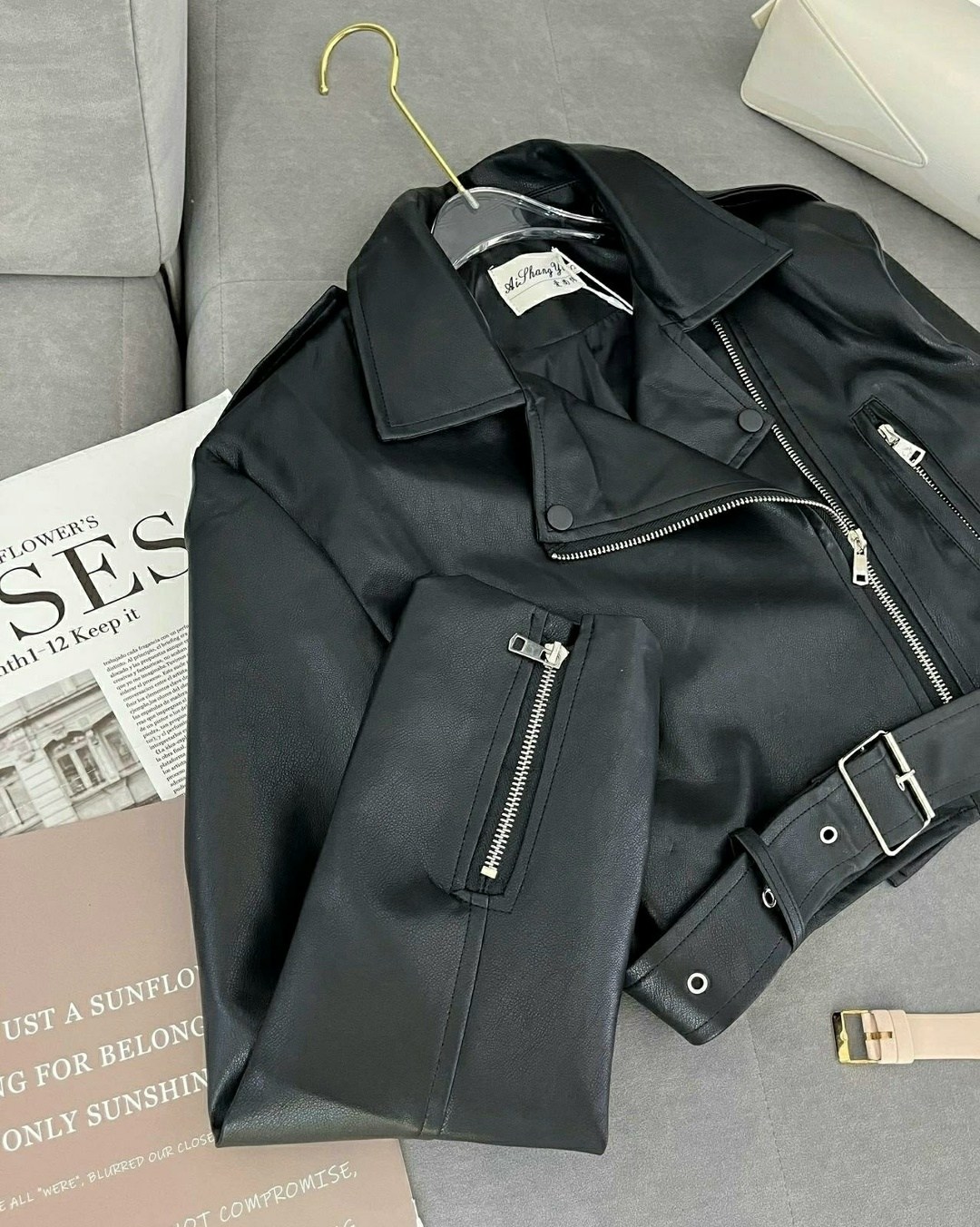 кожаная куртка,женская куртка,куртка косуха,косуха винтажная кожаная куртка оверсайз зеленая aftfbasic,куртка