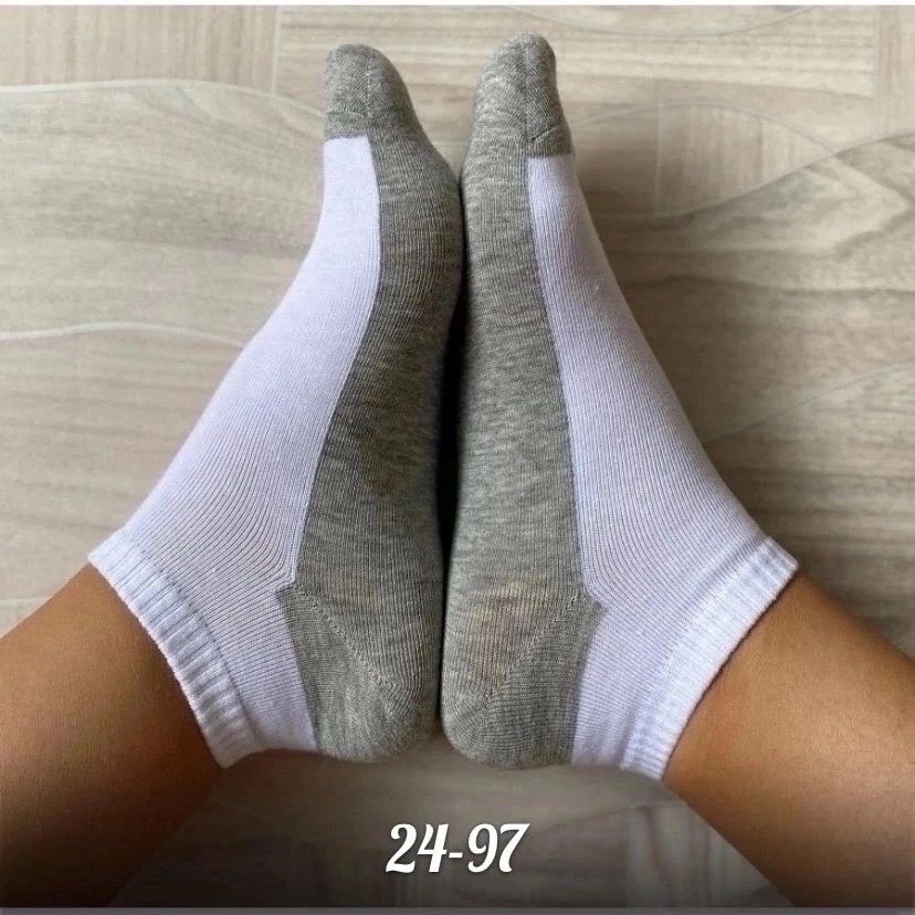 носки хлопковые женские,носки женские белые,носки белые с серой подошвой,носки короткие,носки комплект