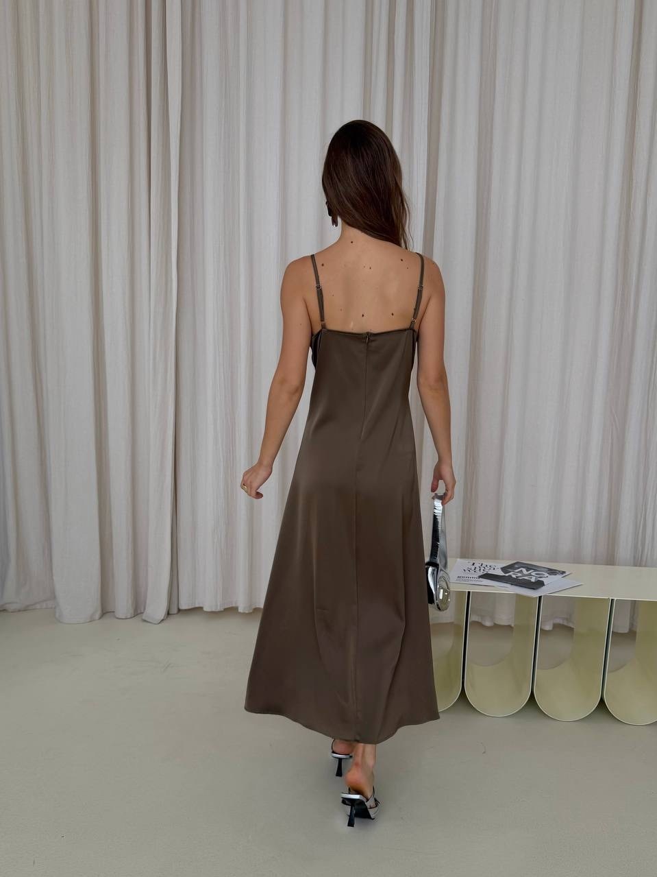 шелковое платье,шелковое платье комбинация,платье комбинация,коричневое платье,платье
