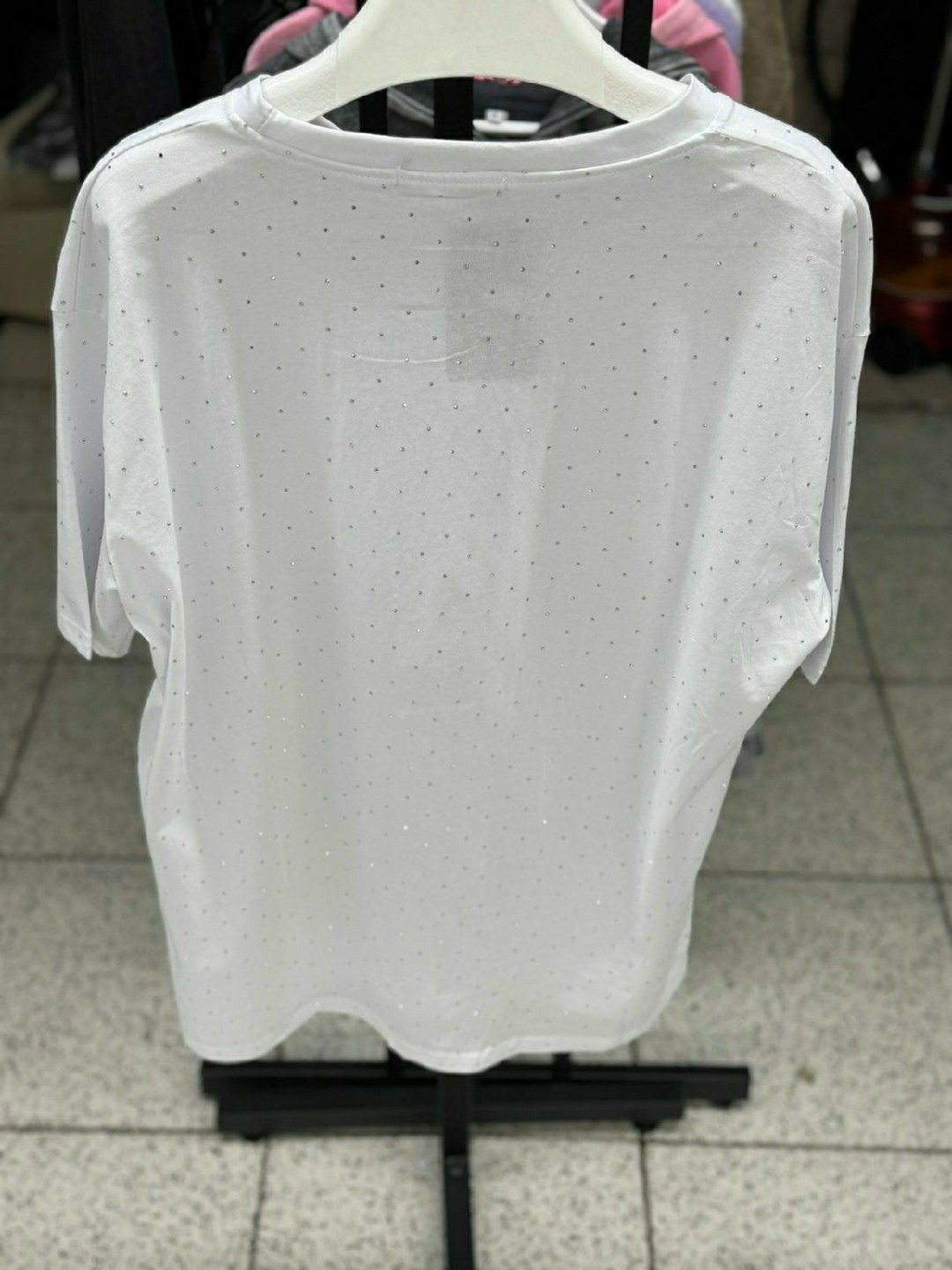 футболка оверсайз женская со стразами,женская футболка,футболка оверсайз со стразами удлиненная нарядная got u,футболка с стразами,футболка белая женская