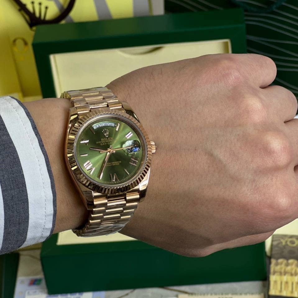 rolex day date 40,rolex day,rolex oyster,rolex day date,rolex day date rose gold olive dial