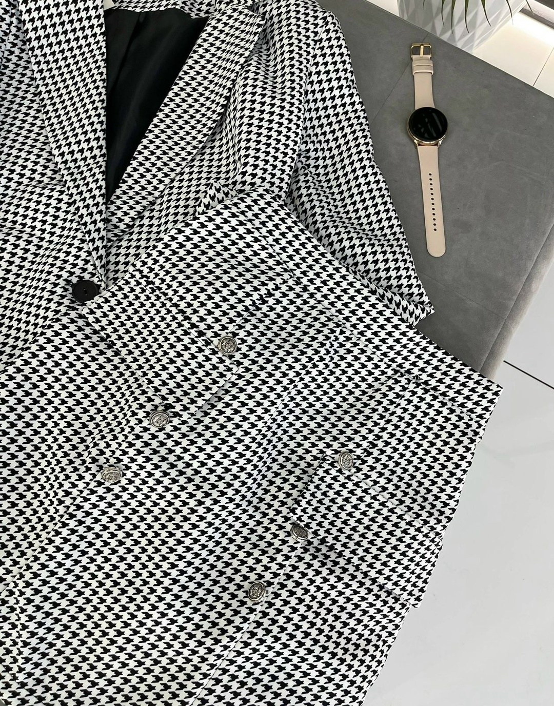 костюм(пиджак и юбка),костюм женский,женский костюм пиджак + шорты (принт гусиная лапка),костюм женский с юбкой,женский костюм двойка